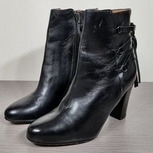 Halogen 'Sadee' Side Zip Bootie, Black Leather, Womens Size 7.5